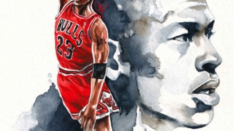 Michael Jordan acuarela