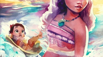 disney moana acuarela