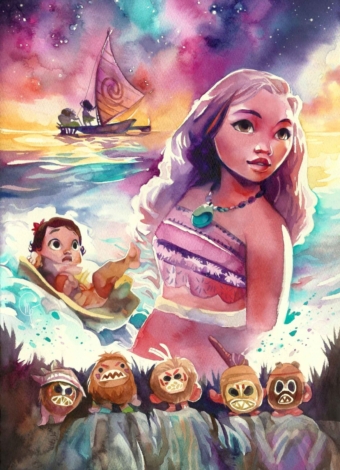 Disney Moana acuarela