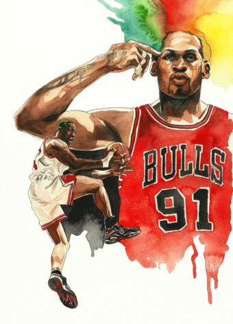 Rodman acuarela