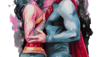 Superman y WonderWoman lámina