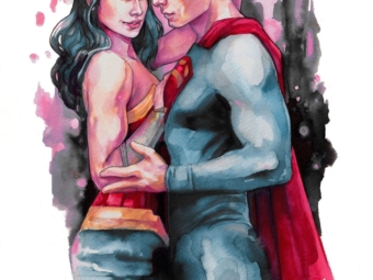 Superman y WonderWoman lámina