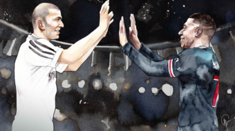 Ilustración de Zidane y Mbappé