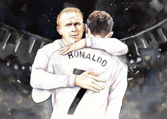 CR7 Y Di Stéfano Acuarela