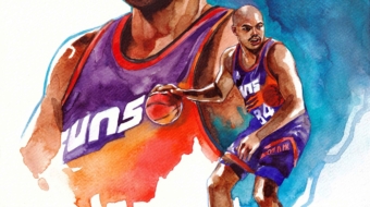 Charles Barkley Acuarela