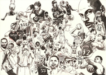 Inktober NBA Watercolor