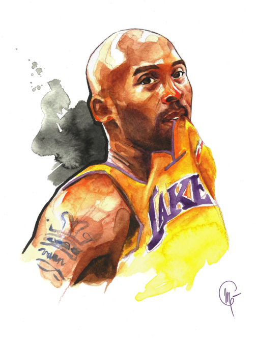 Kobe Lakers Watercolor