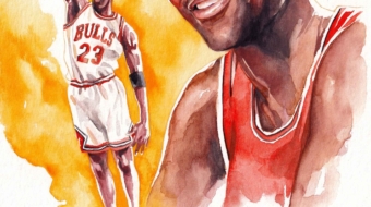 Michael Jordan Moderats Watercolor