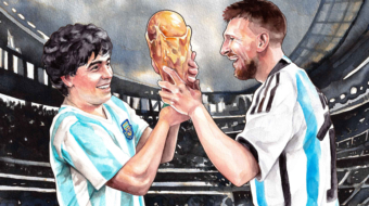 Maradona & Messi Watercolor